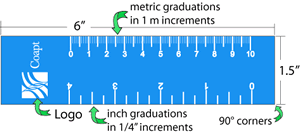 Blue coated ruler
